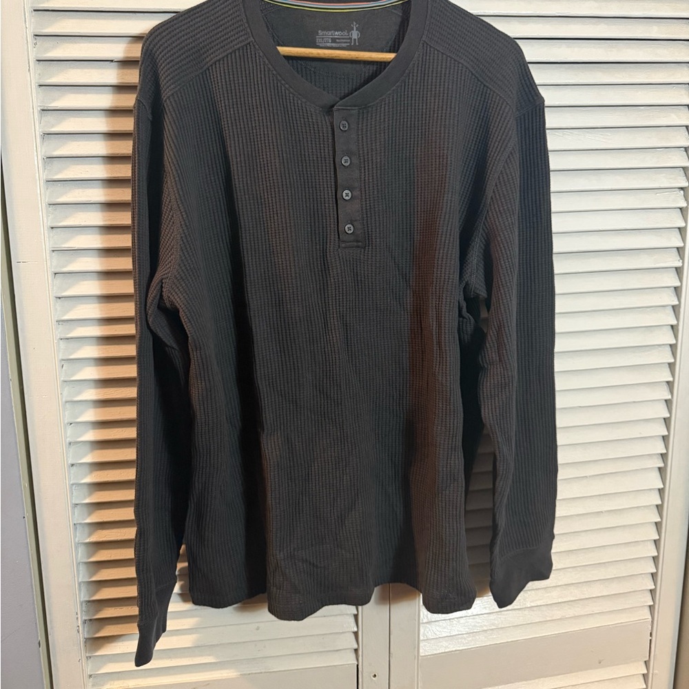 Smartwool Charcoal Long Sleeve Henley